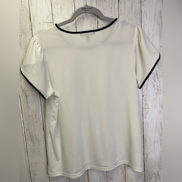 Banana Republic White Short Sleeve Blouse Size Large - Picture 4 of 6